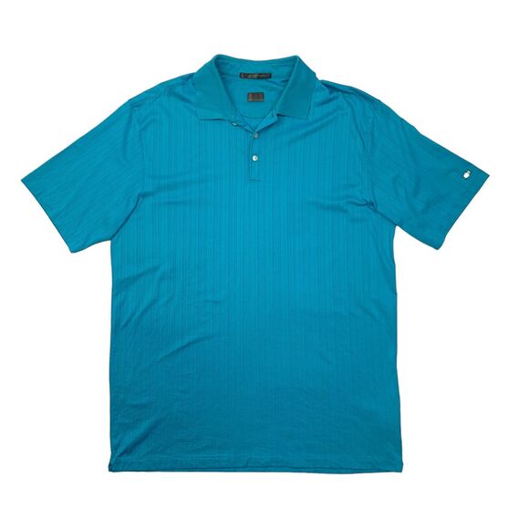 Tiger Woods Polo Shirt Men XL Extra Large Pool Blue Collection Fit Dry Nike Golf - Picture 1 of 11